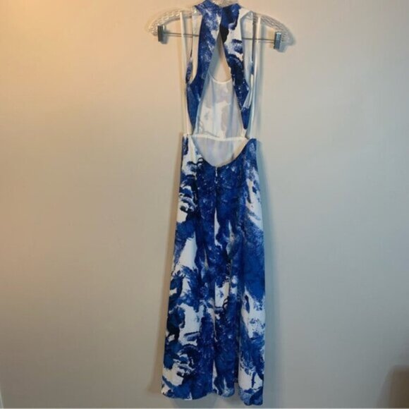 Aritzia Talula Peekaboo Maxi Dress Blue White XS - Picture 6 of 12